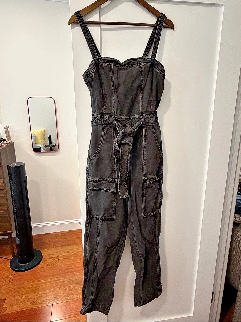 Free People Go West Utility Jumpsuit Black